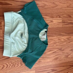 Green Fitted Crop T-Shirt